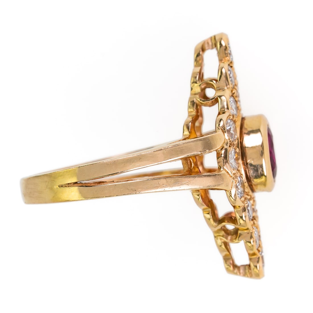 Fine Burma Ruby & Diamond 14k Ring - 4