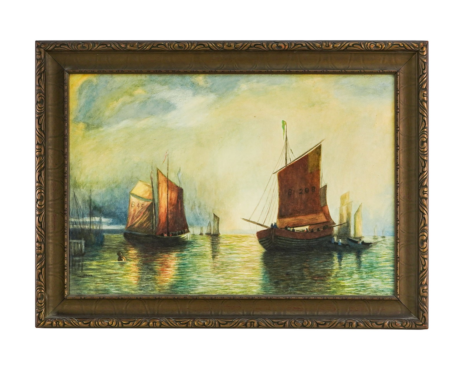 Victor F. Boner (FR 1871-1951) Venetian Ships: VIctor F. Boner (French 1871 -1951) Venetian Ships watercolor on paper signed lower left 20 x 30" 26 x 36" as framed.