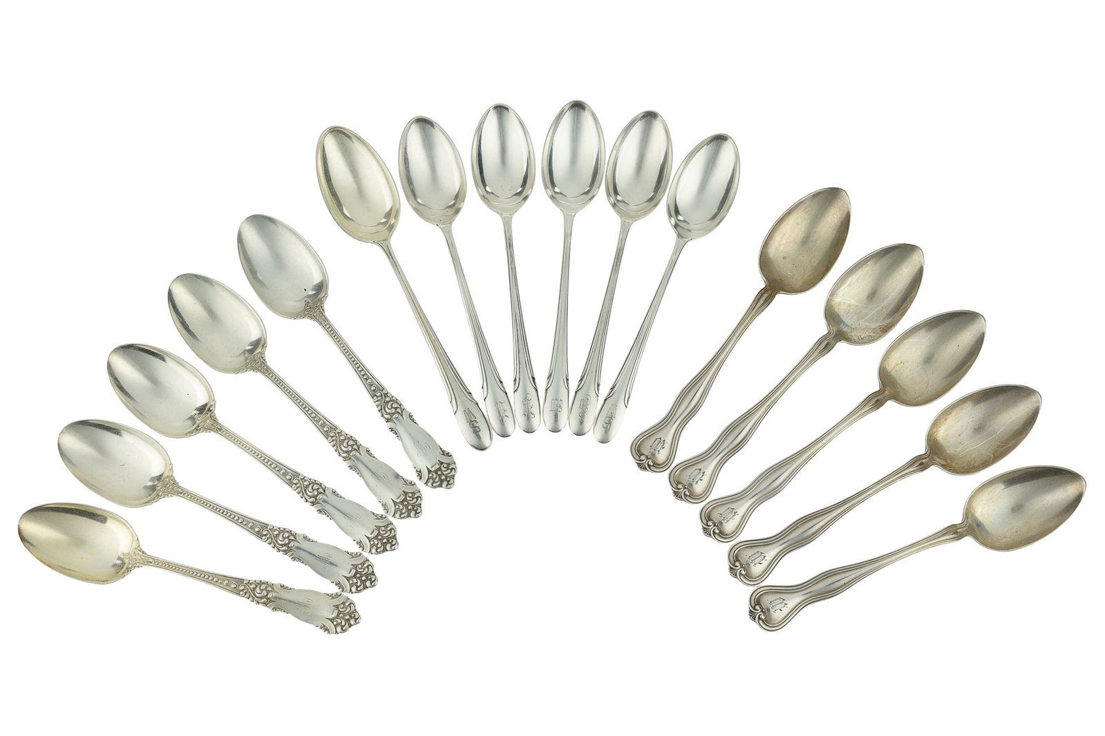 16 Sterling Silver Spoons in Three Sets (1 of 6)