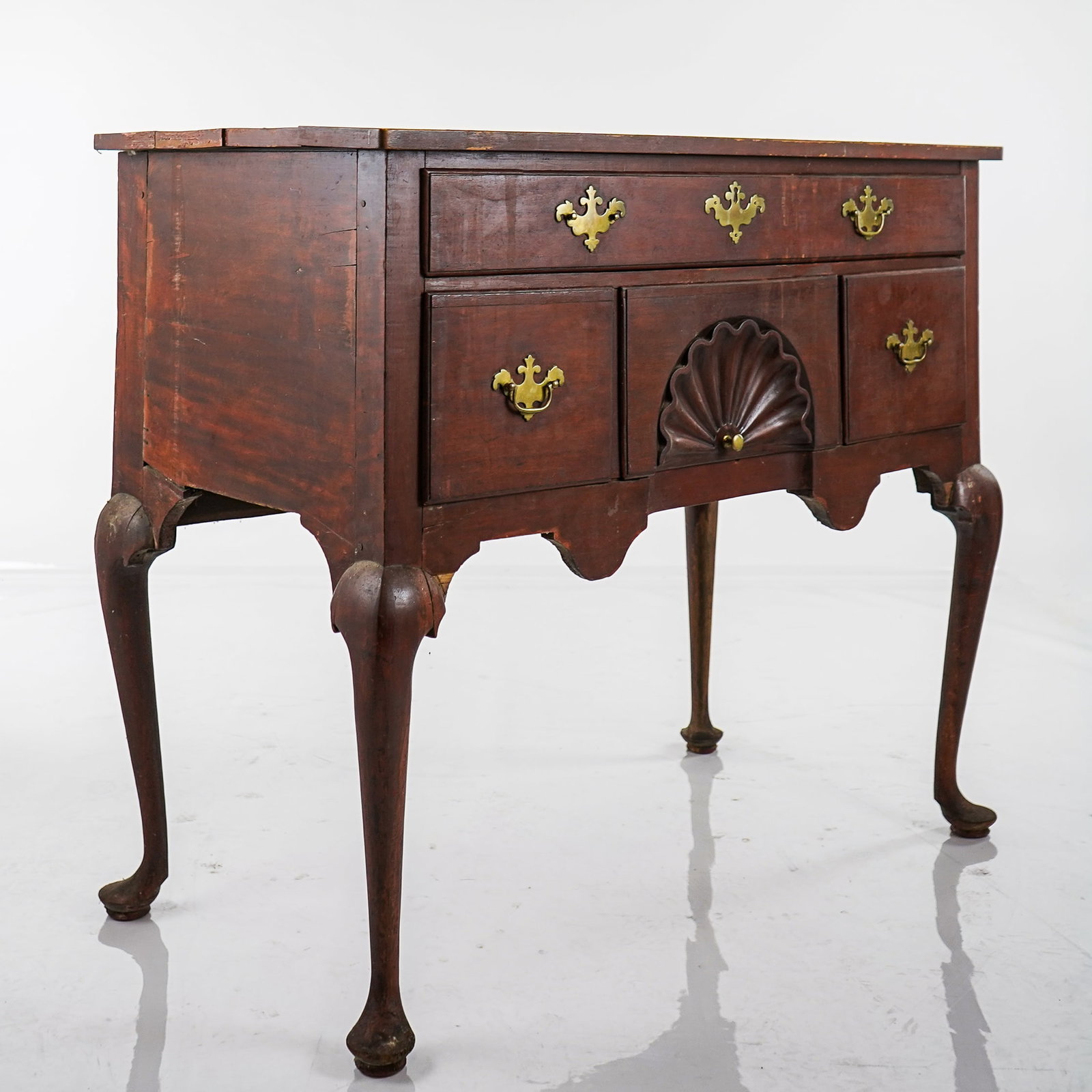 18th c Highboy Base with Carved Shell - 2