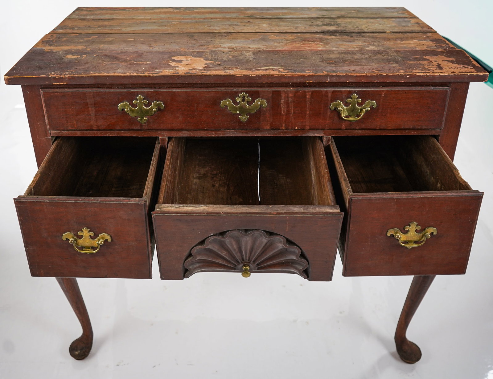 18th c Highboy Base with Carved Shell - 3