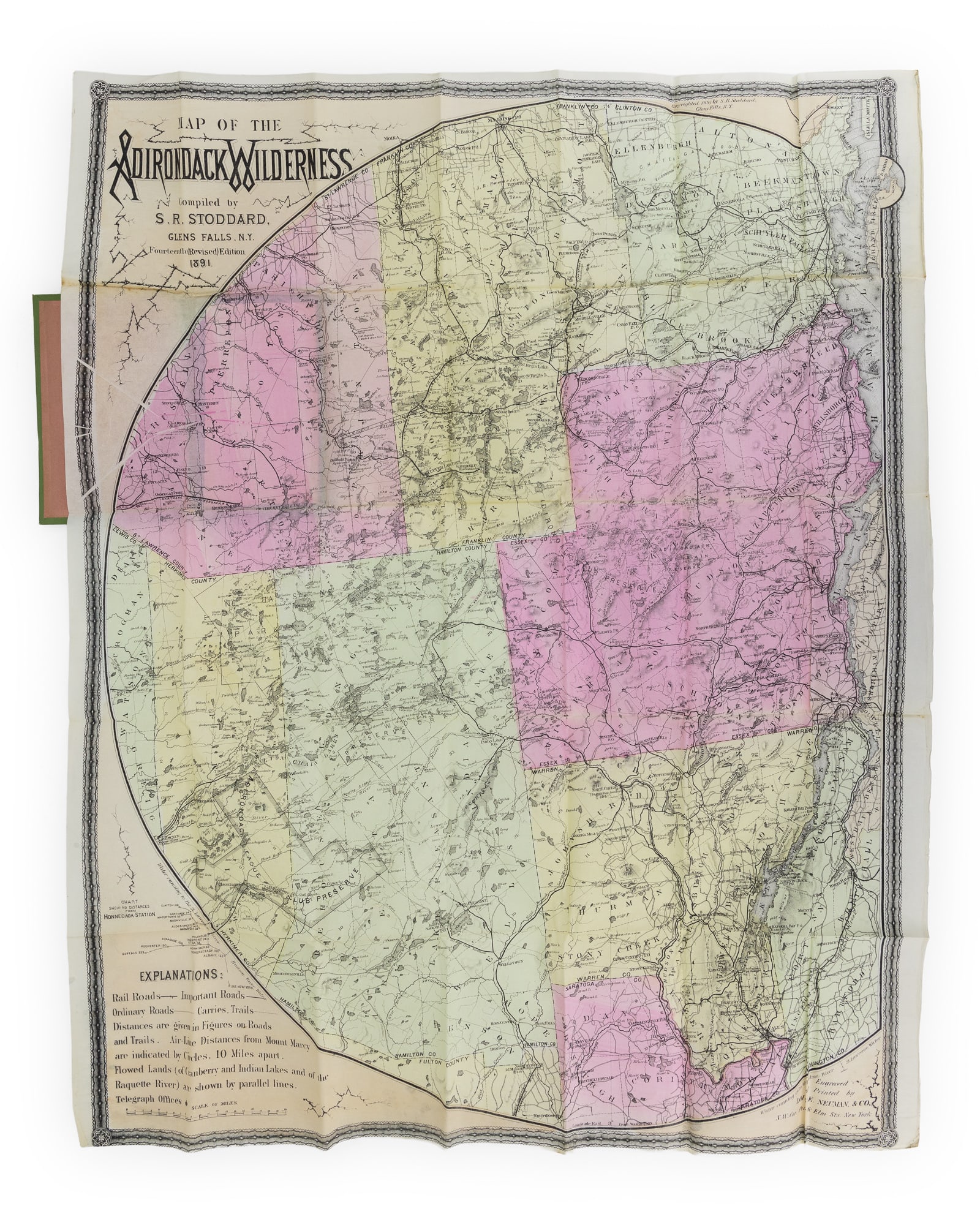1891 Stoddard's Map of the Adirondacks (1 of 7)