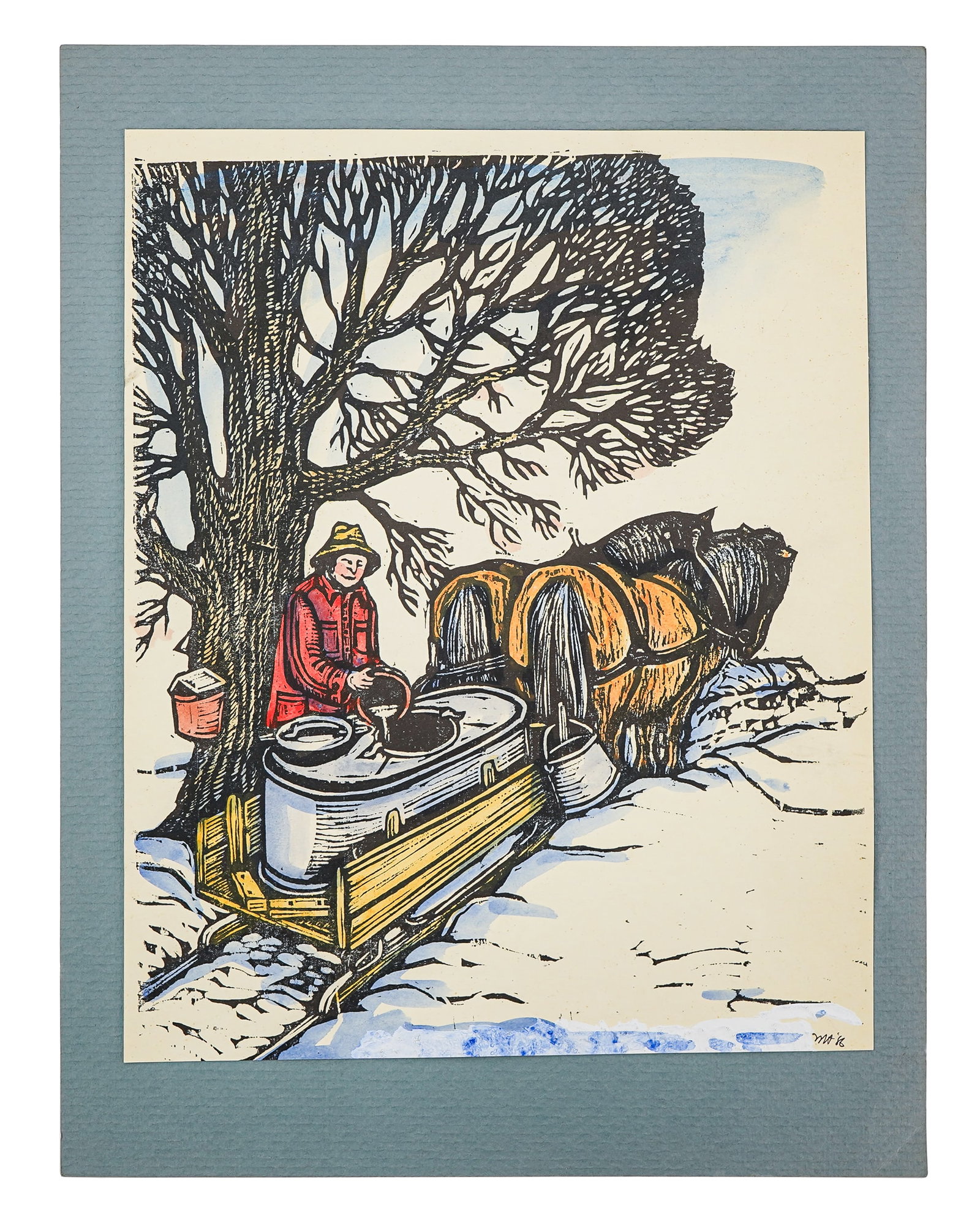 Mary Azarian (VT 1940-) Gathering Sap: Mary Azarian (Vermont 1940-) "Only one hour in the normal day is more pleasurable than the hour spent in bed with a book before going to sleep and that is the hour spent in bed with a book after