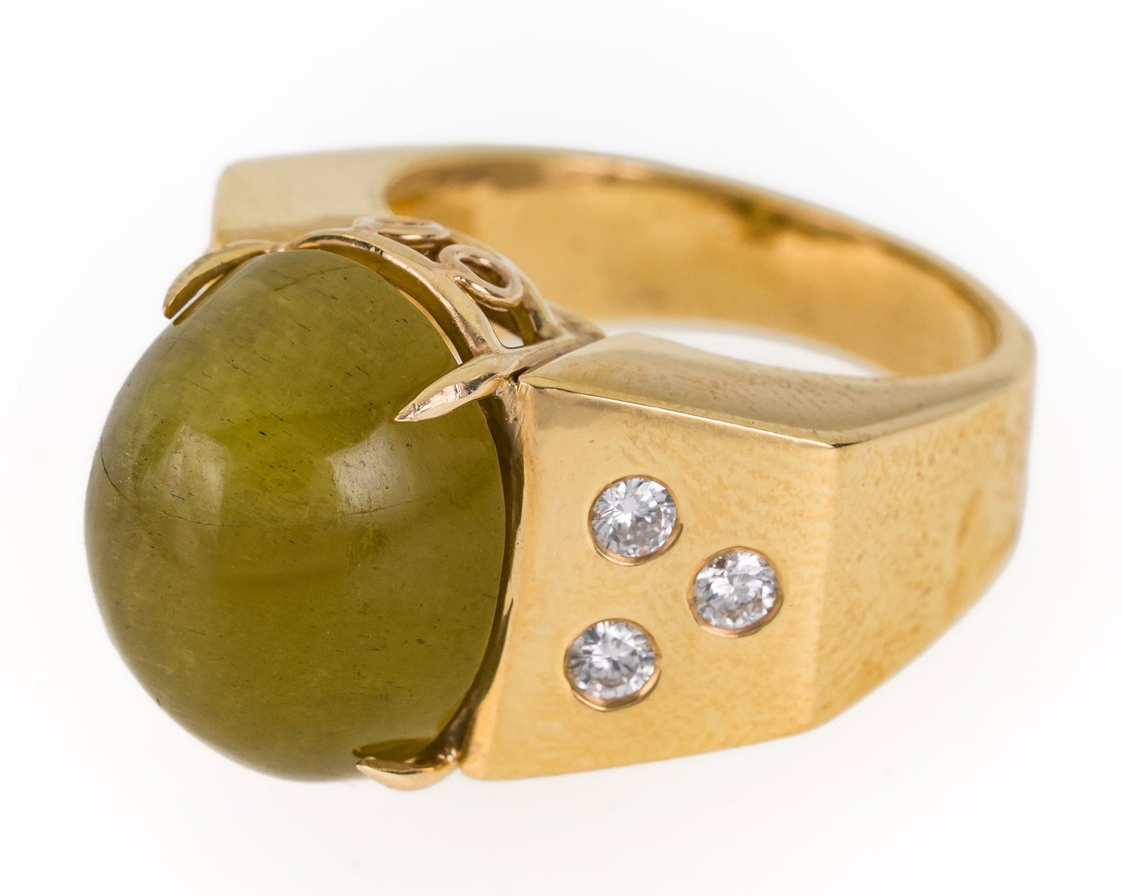Catseye & Diamond Ring - 3