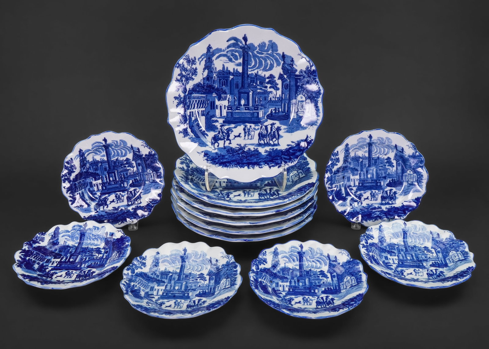 12 Blue Ironstone Reproduction Plates (1 of 6)