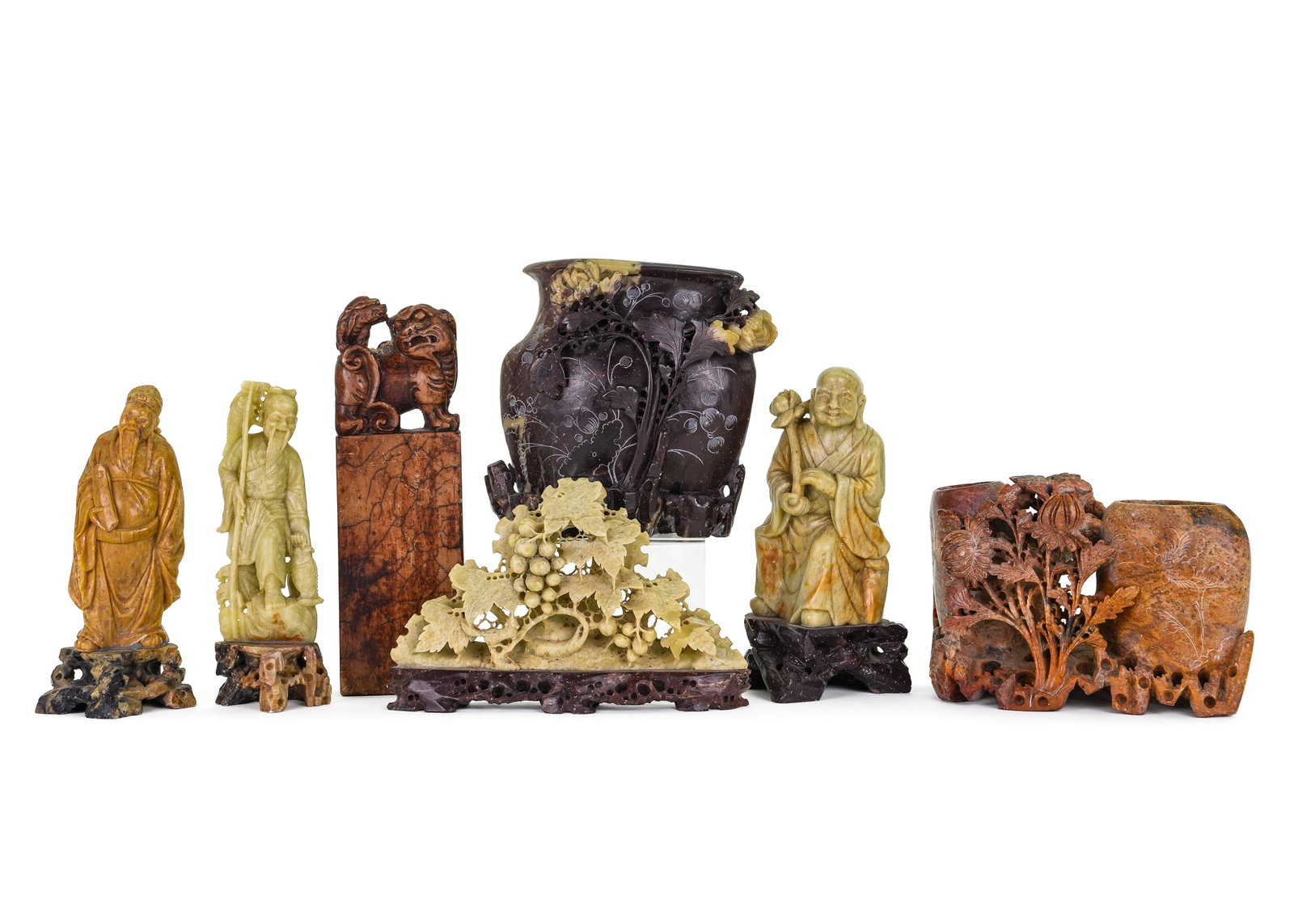 7 Chinese Carved Hardstone Objects (1 of 1)