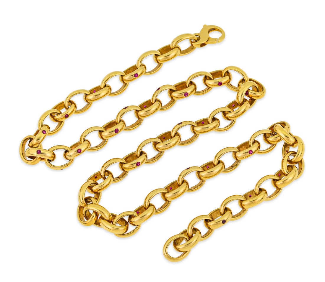 18k & Ruby Link Necklace - 2