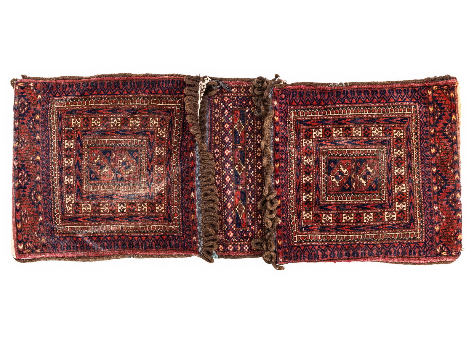 Tribal Tekke Double Saddle Bag: Tribal Tekke double saddle bag, late 20th c, 1' 5" x 3' 7"