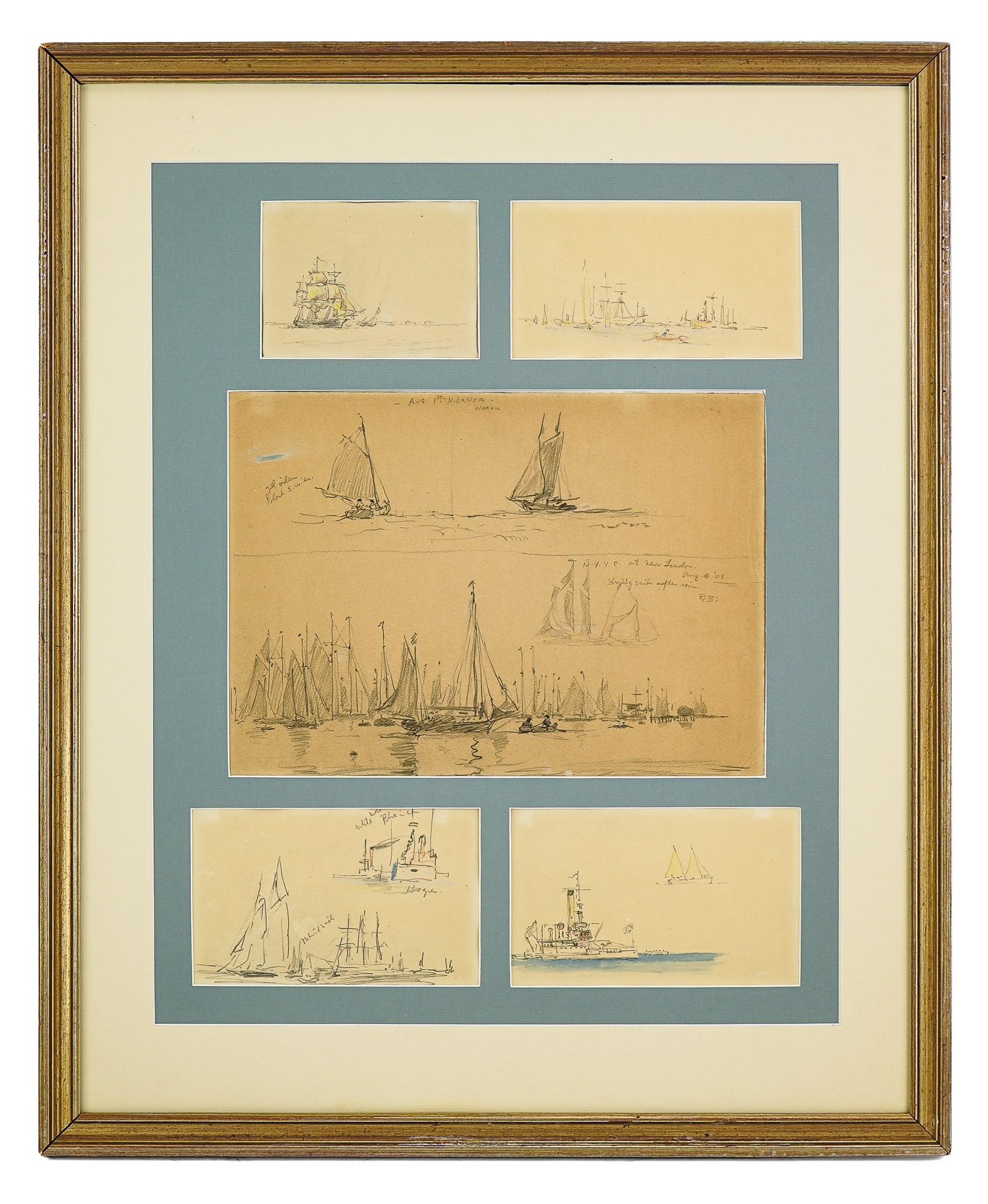 Group of Maritime Sketches attributed to John Wegner (1 of 5)