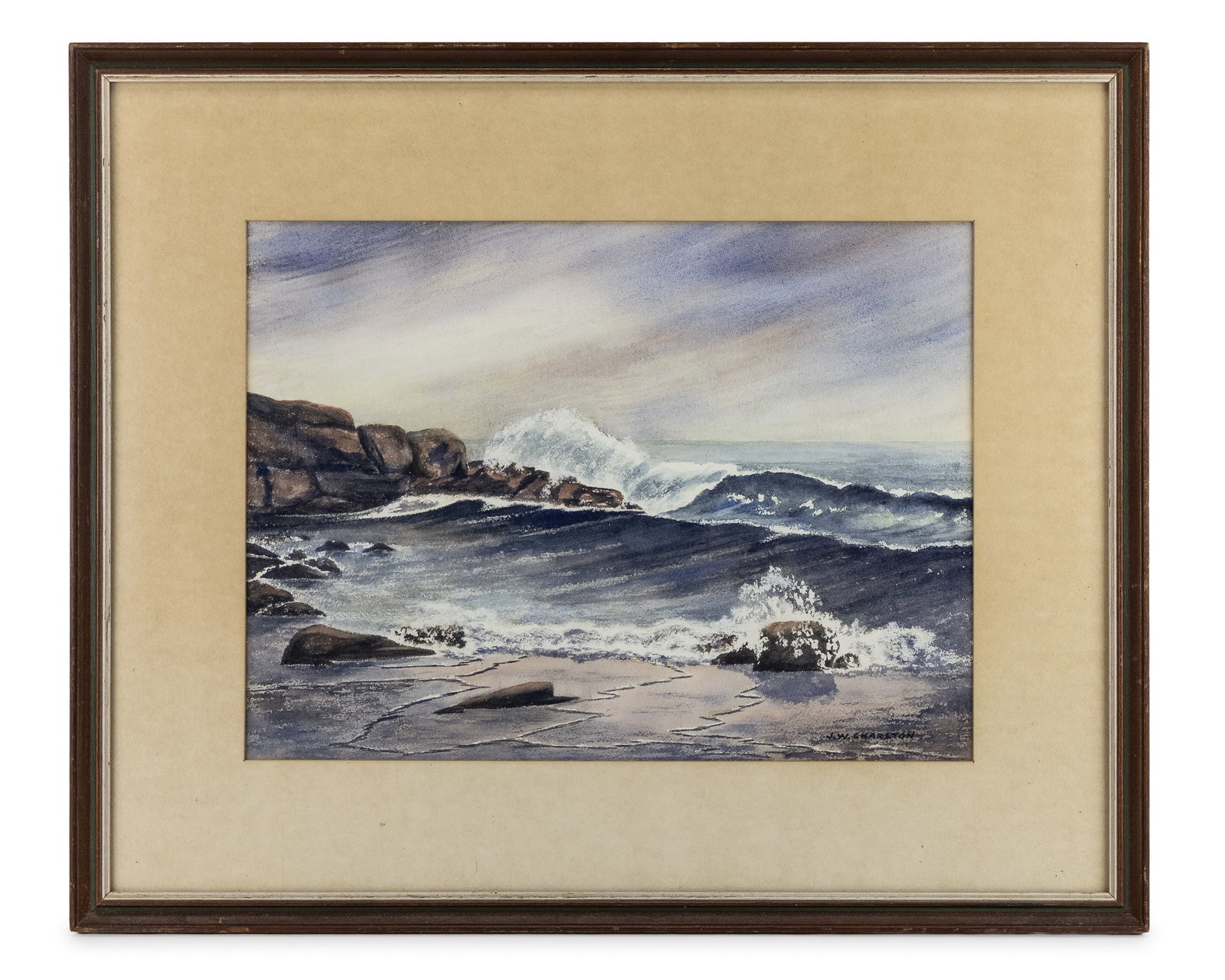 JW Charleton (AM 20thc ) Seascape: JW Charleton (American 20th c ) Seascape signed lower right 11 x 16" 19 x 23" as framed.