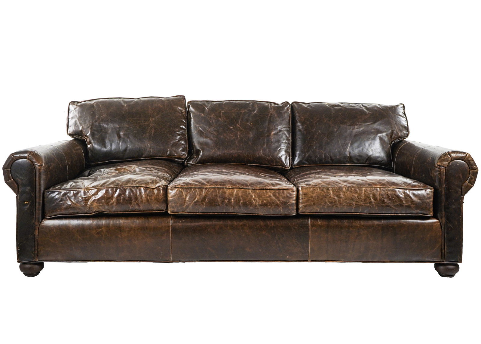 Restoration Hardware Leather Sofa (1 of 4)