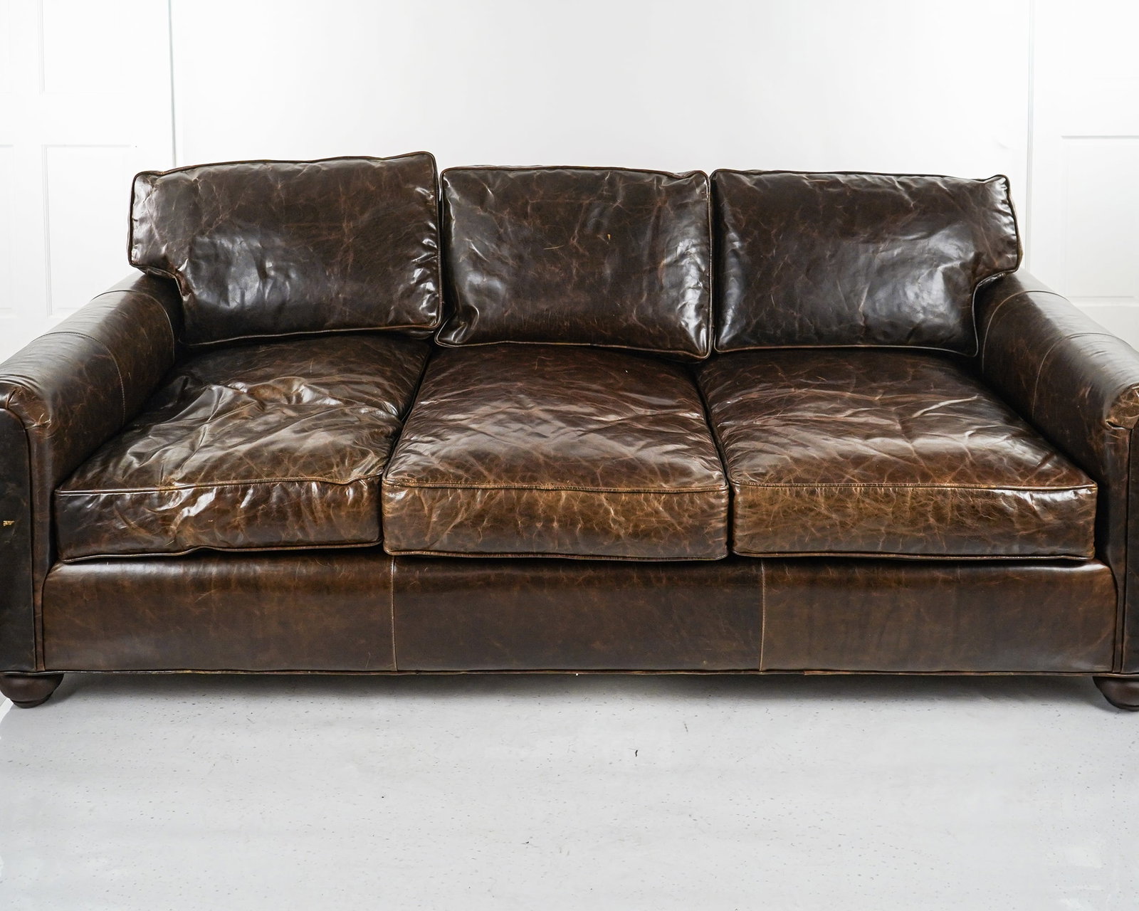 Restoration Hardware Leather Sofa - 2