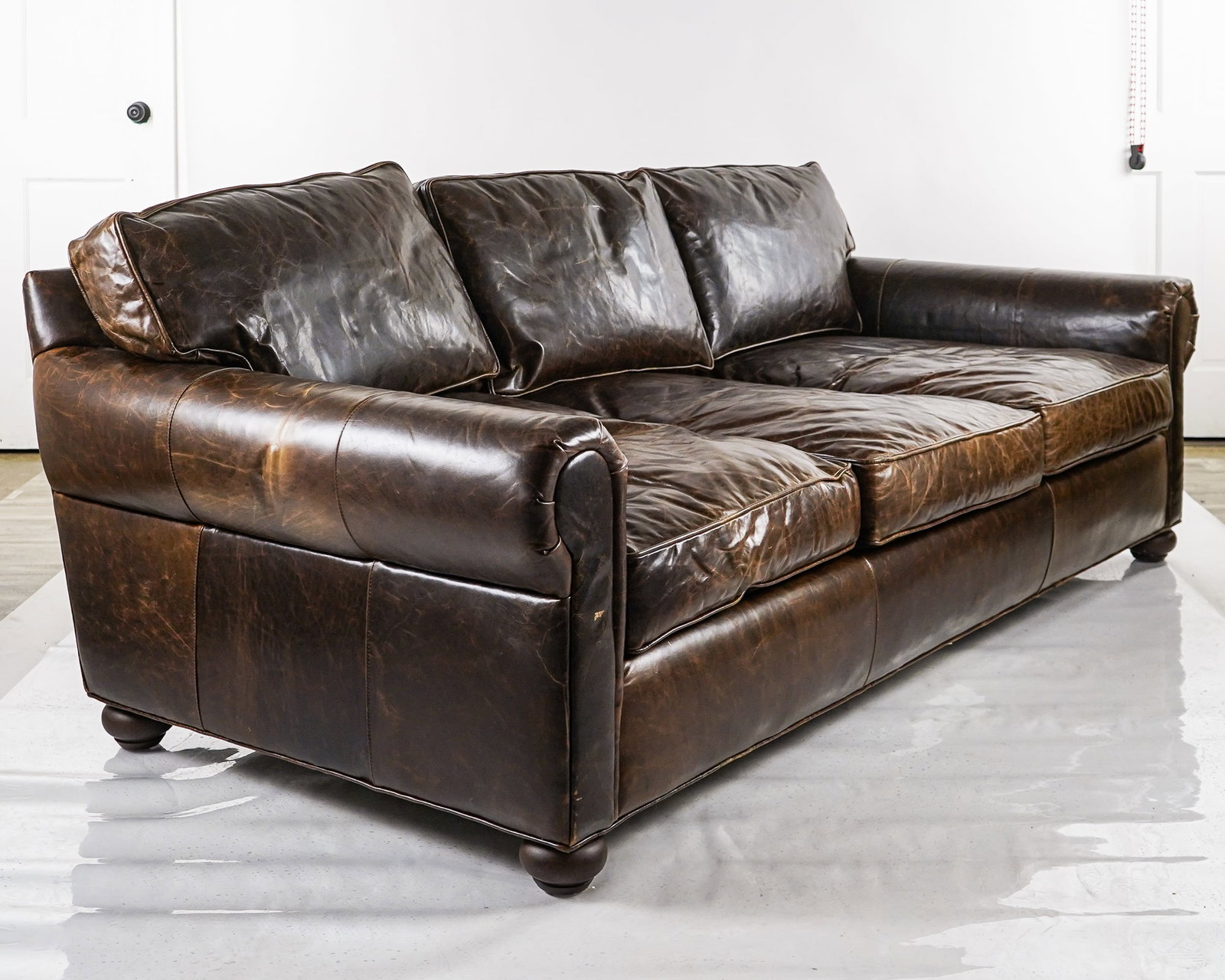Restoration Hardware Leather Sofa - 3