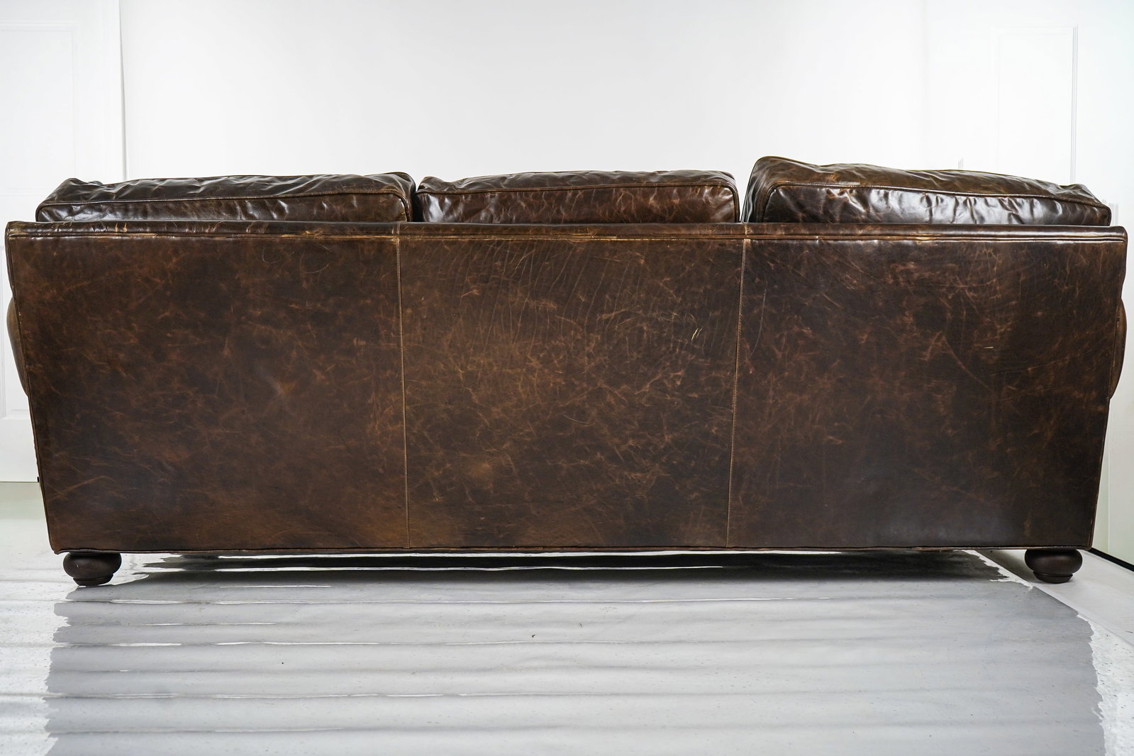 Restoration Hardware Leather Sofa - 4
