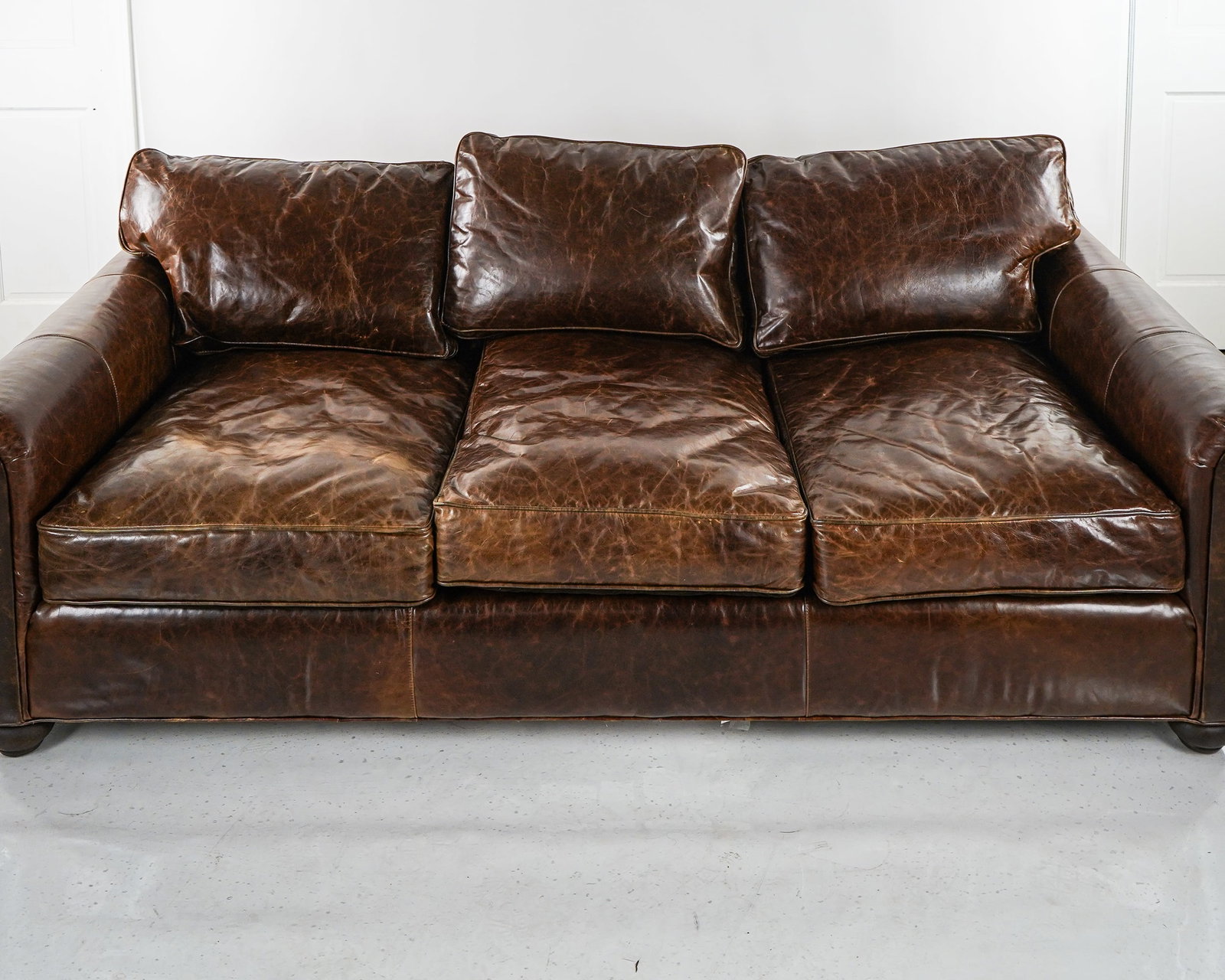 Restoration Hardware Leather Sofa - 2