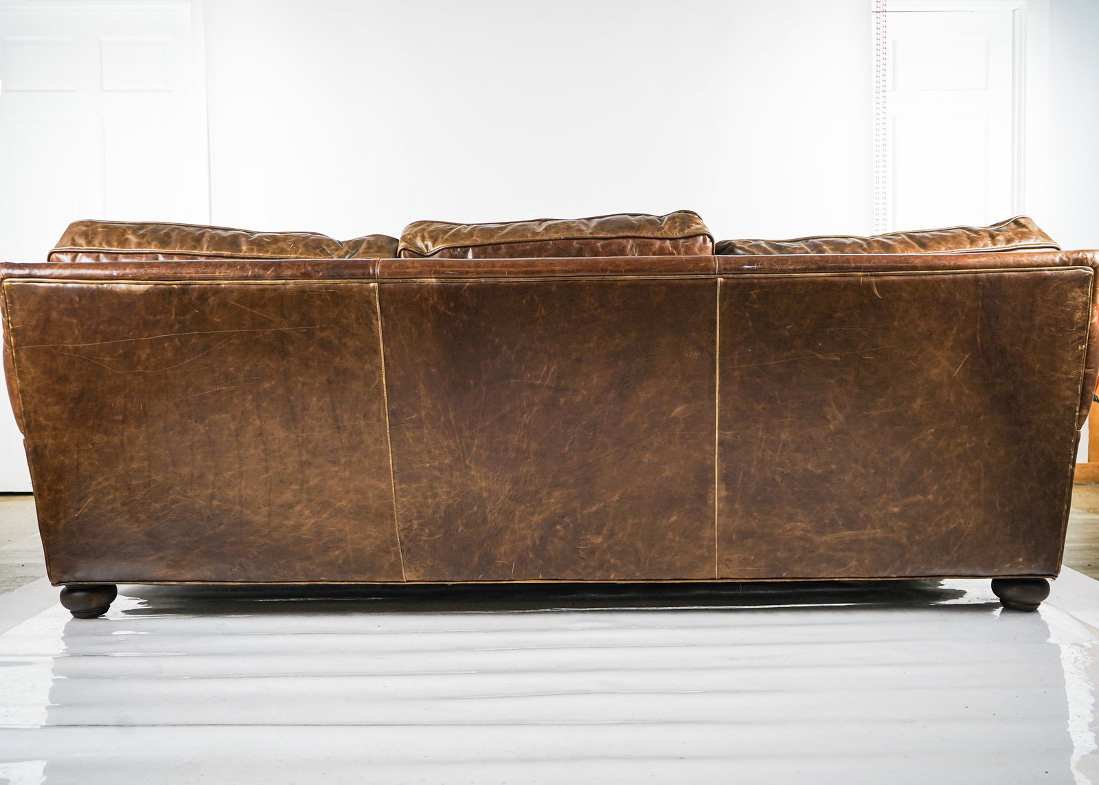 Restoration Hardware Leather Sofa - 4