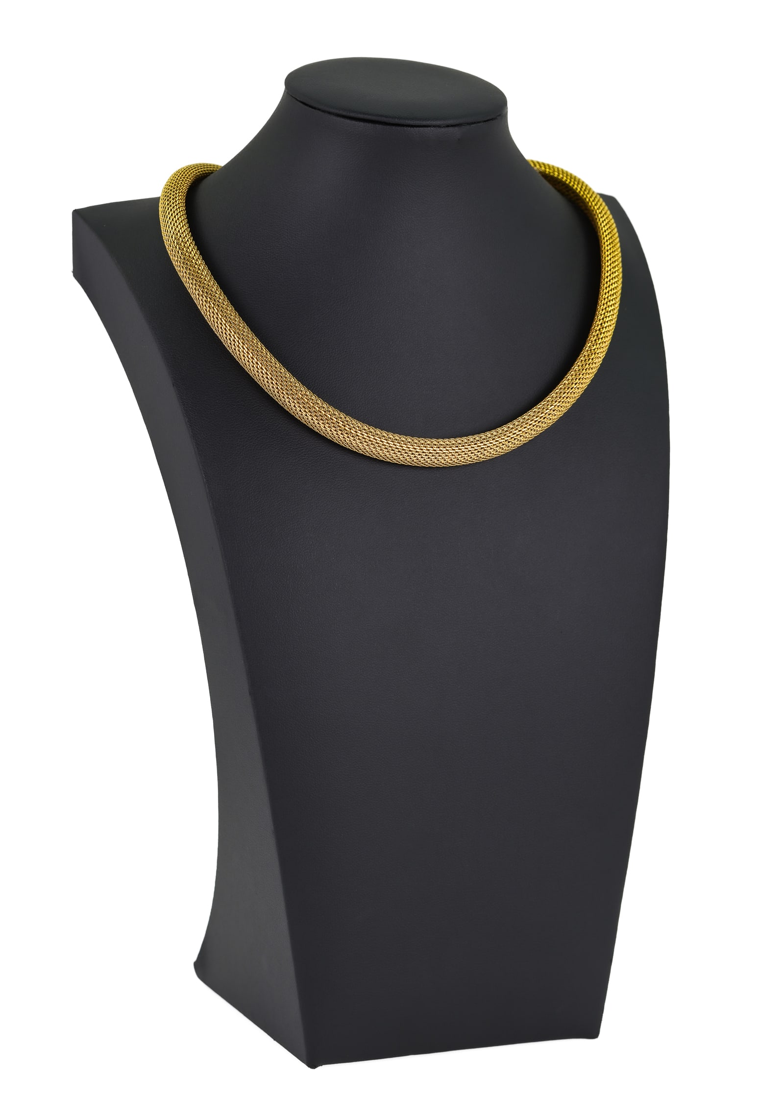 14k Italian Yellow Gold Braided Choker: 14k yellow gold Italian braided choker necklace. 17" long. 10 mm wide. 42.6 grams t.w.
