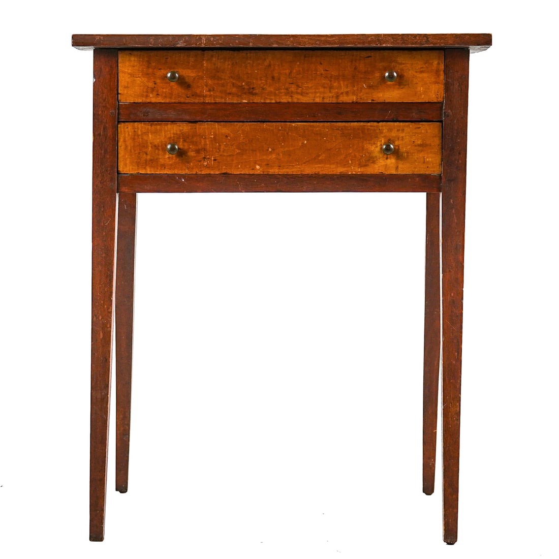 Country Hepplewhite two drawer stand with Tiger Maple Drawers (1 of 5)