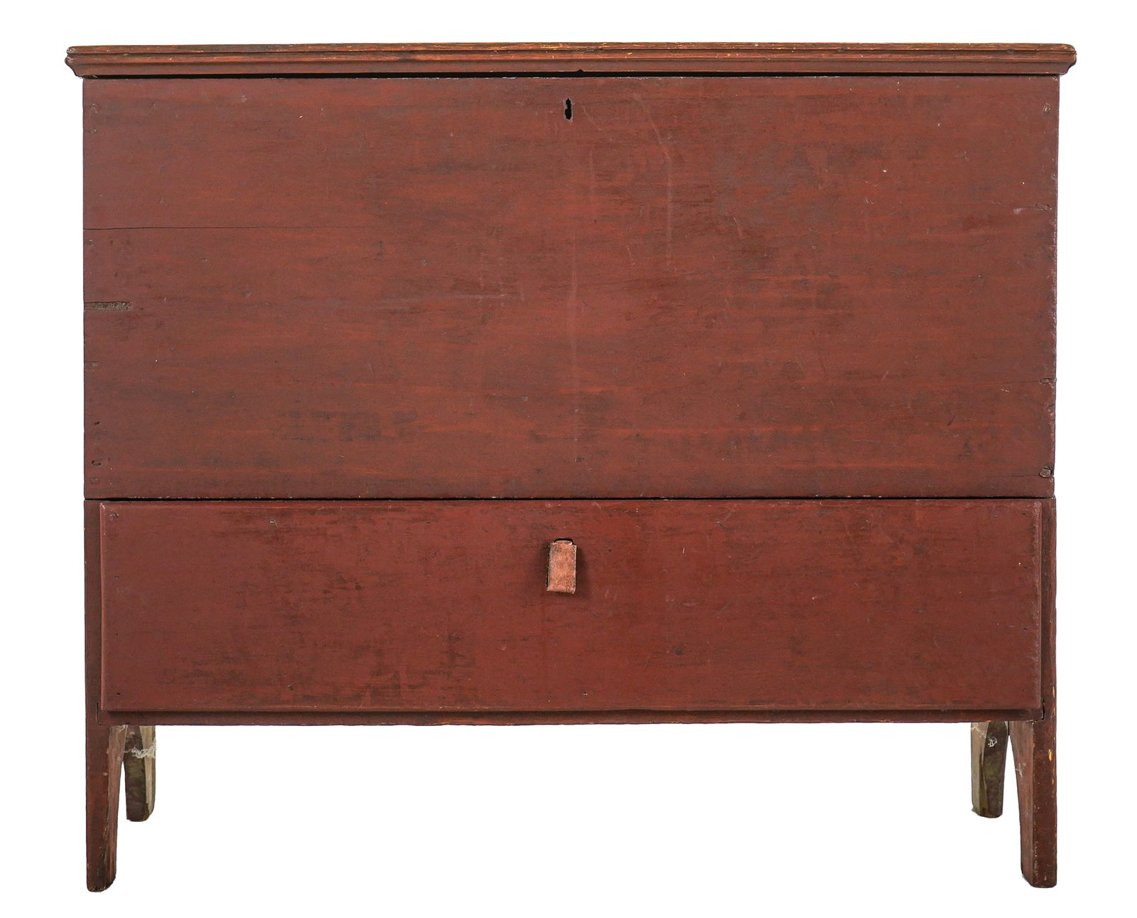 19th c Red Blanket box in unusual petite size (1 of 6)