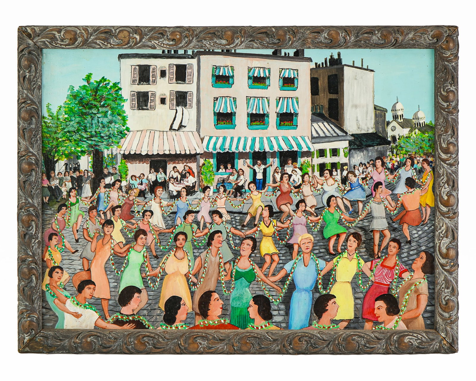 Gloria Laposka (AM 1922-2015) Virginia Square: Gloria Laposka (American 1922-2015) Virginia Square- Oil on canvas board- signed in scene- 18 x 24" 20 x 26" as framed. Laposka was an acclaimed photographer exhibiting at the New York Museum of