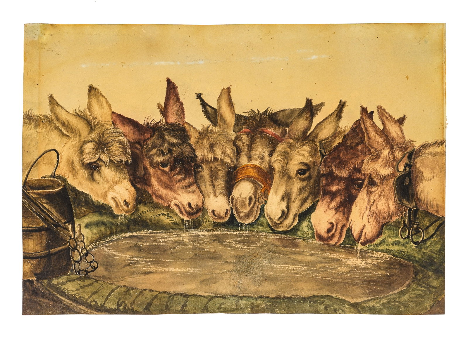 After August Friedrich Albrecht Schenck (DE/FR 1828-1901) Around the Trough (1 of 3)