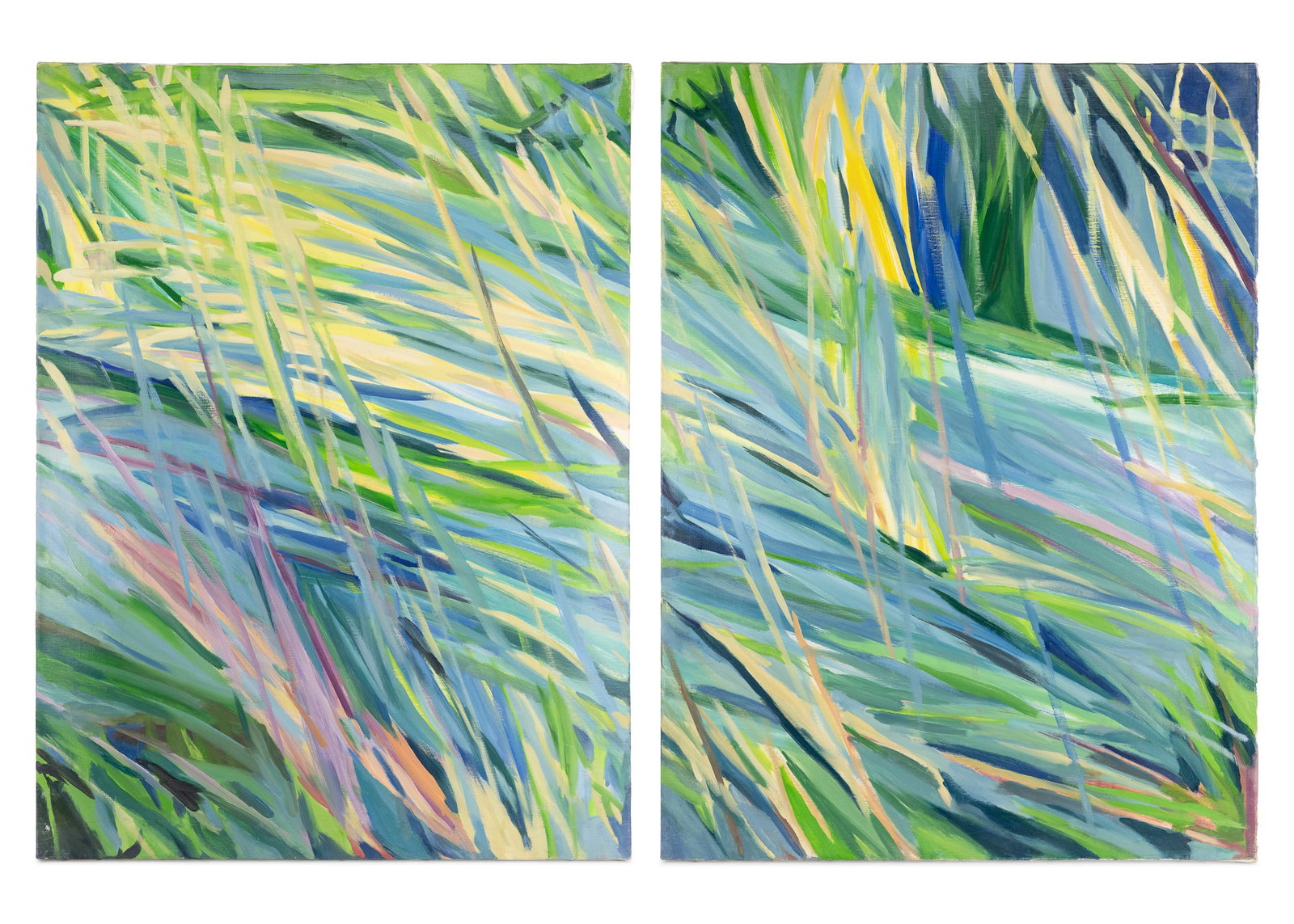 Lee Garrison (AM 1928-2014 ) Deep Grass Diptych: Lee Garrison (Vermont 1928-2014) Deep Grass Diptych each panel 40 x 30" Sold to Benefit Burlington City Arts- Lee graduated from Connecticut College '49, Oxford University '51 and the Philadelphia