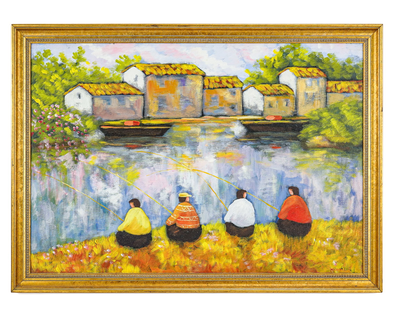 Italian School Oil on canvas signed Marini: 20th c Italian School oil on canvas signed Marini signed lower left- 20 x 28" 22 x 30" as framed.