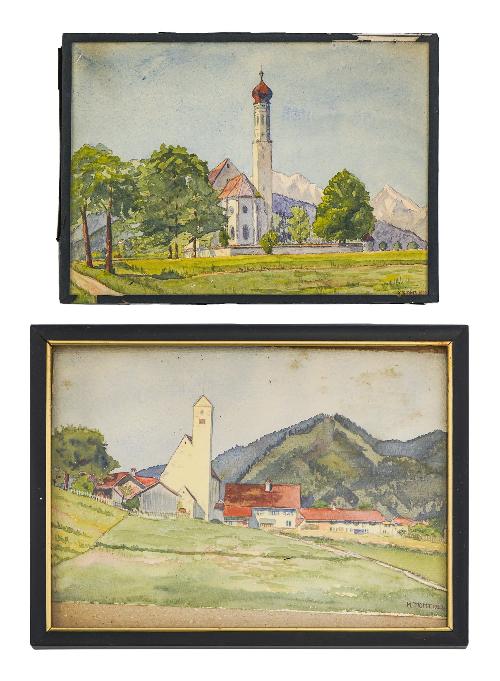 Two Watercolors Signed K Thoma- (1 of 1)