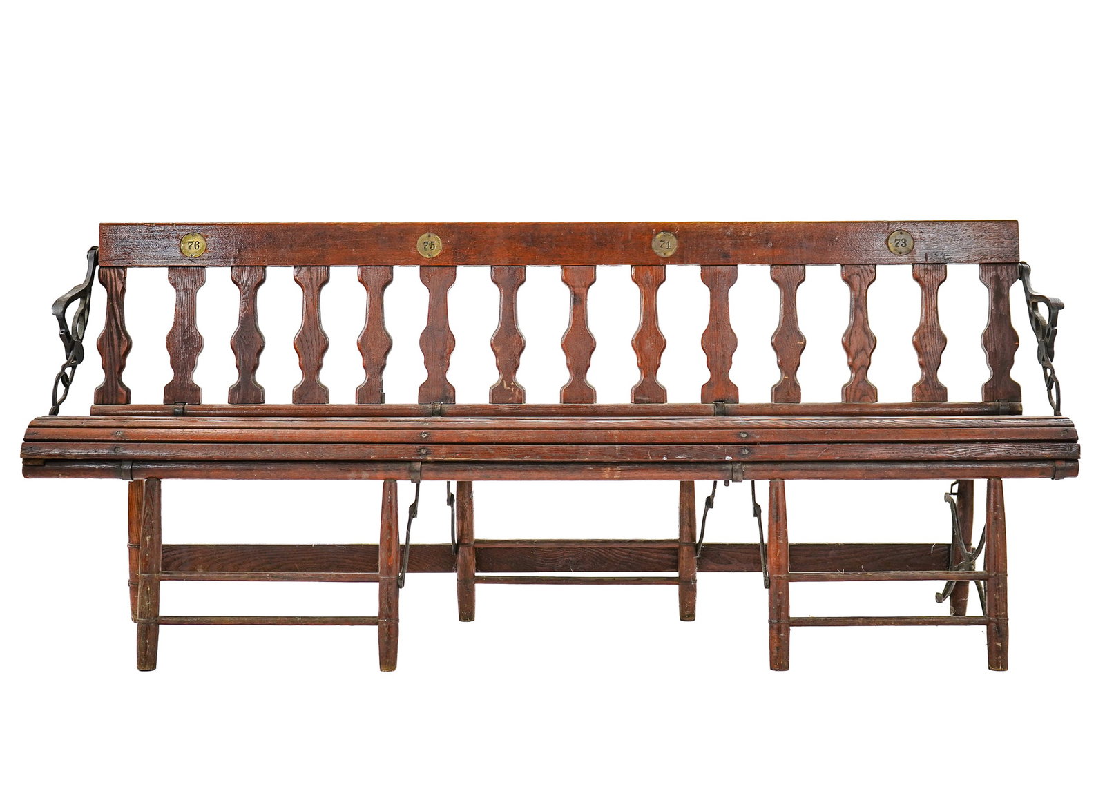 Early 20th c Folding oak bench (1 of 1)