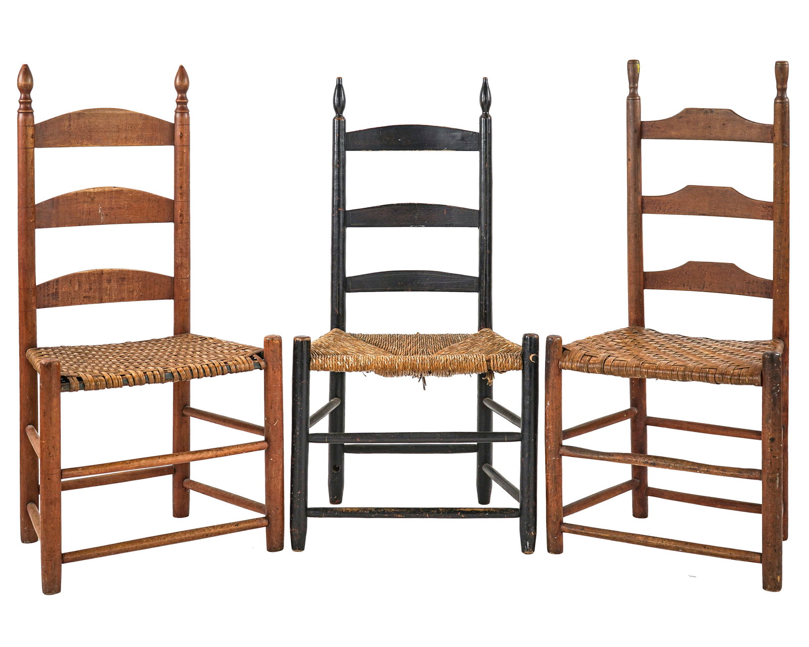 Six 19th c Ladderback chairs - 3