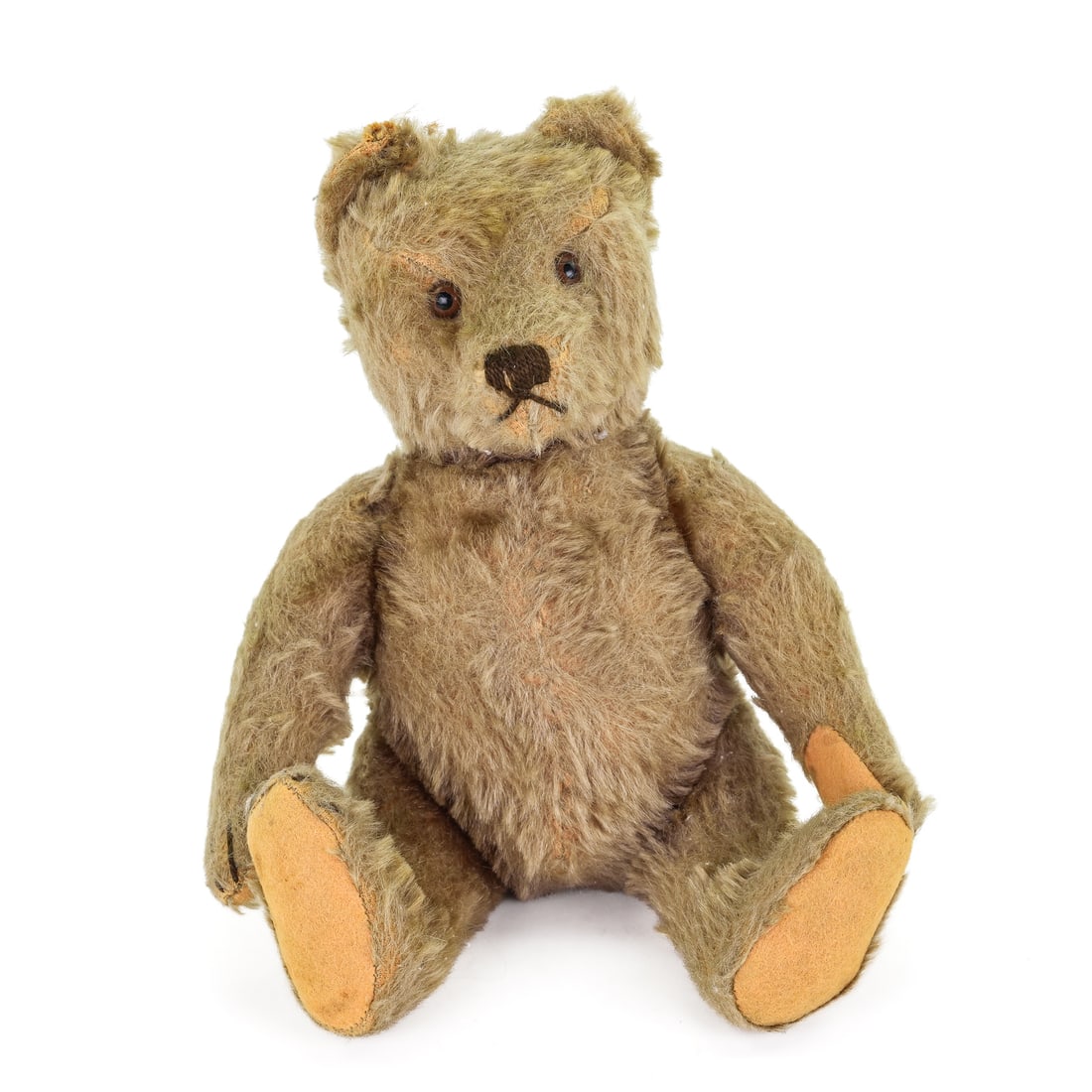 11" ca 1920's Steiff Bear: Ca 1920's Steiff mohair teddy bear, jointed body, glass eyes, ht 11", overall good condition