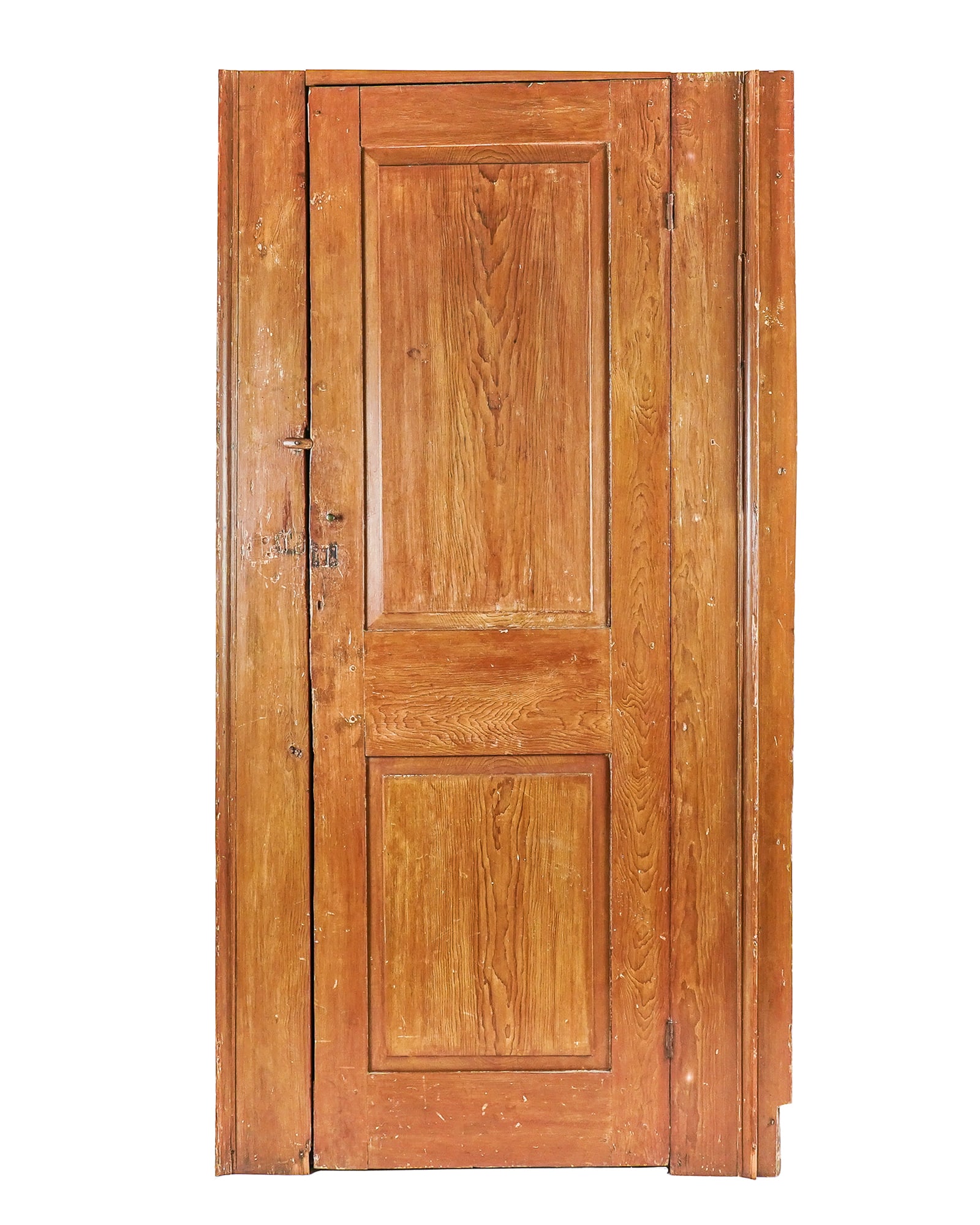 19th c Built-in Pine Cupboard: 19th c Built-In Pine raised panel door cupboard nicely refinished, sturdy with original shelves in tact- 78 x 41 x 18"