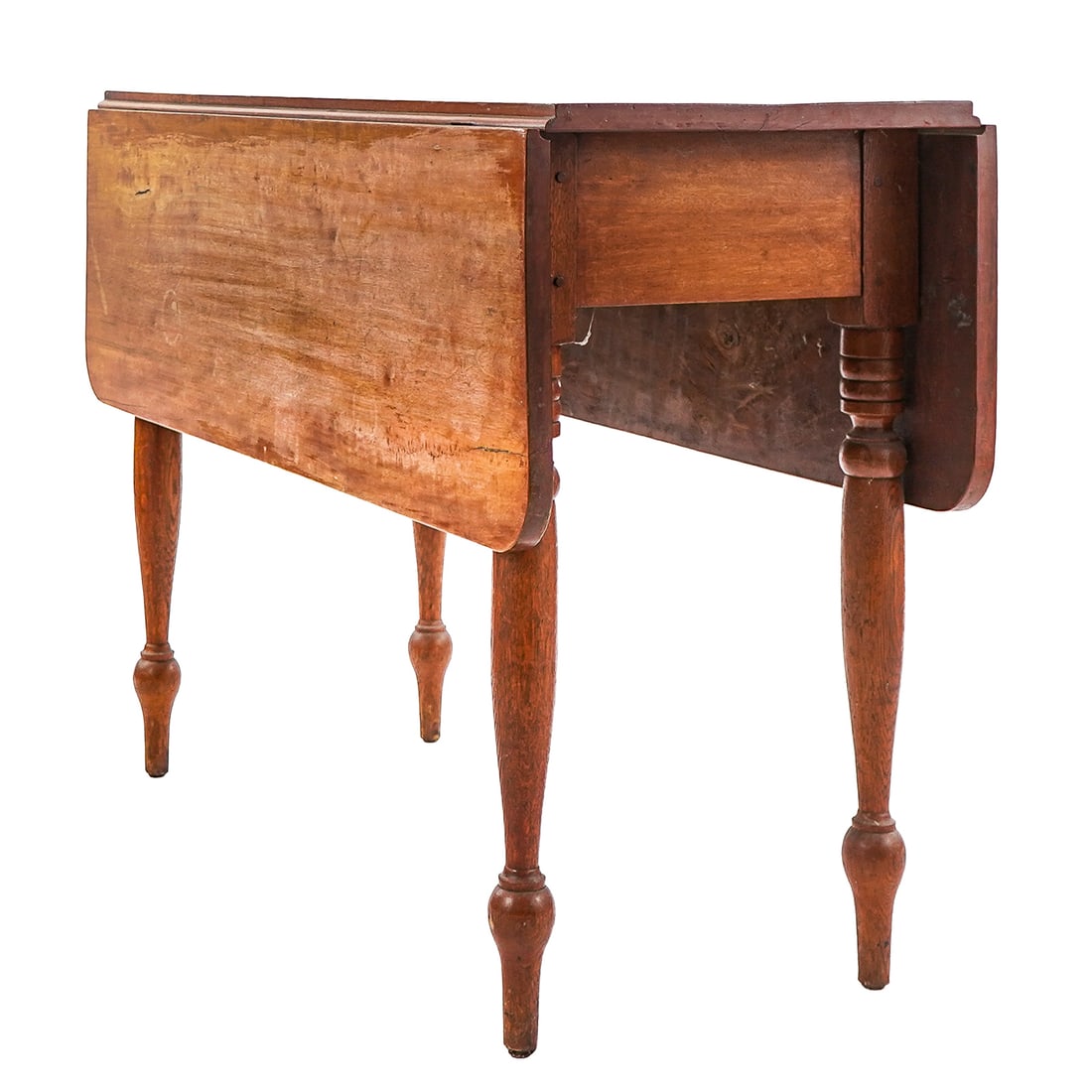 19th c Sheraton Walnut Drop Leaf Table: 19th c Sheraton walnut drop leaf table- 29.5 x 40 x 15" leaves 13" In good refinished condition.