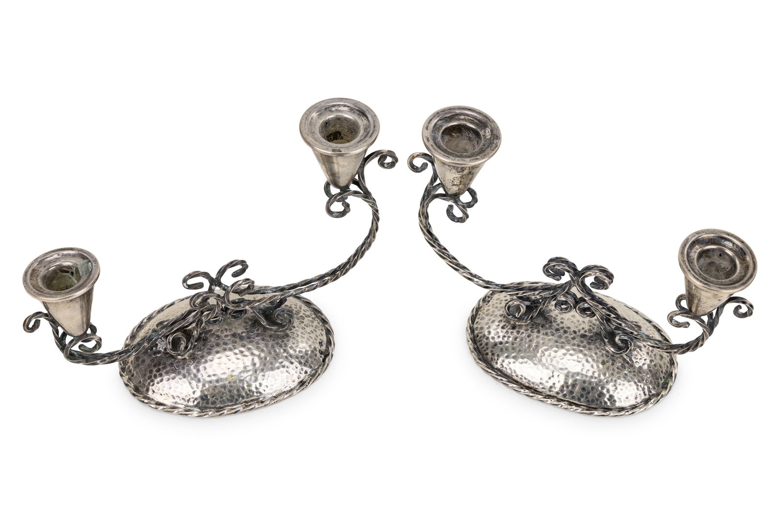 Pr. French Minerva Silver Candelabra - 2