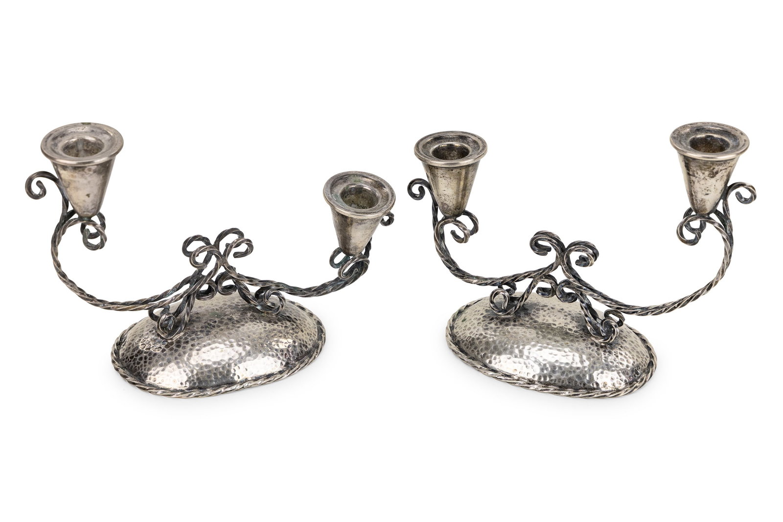Pr. French Minerva Silver Candelabra - 3