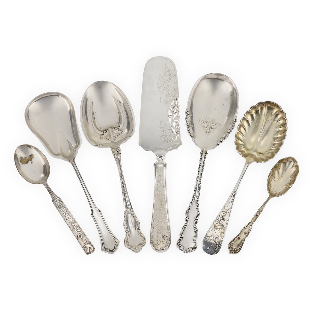 6 pcs. Ornate Sterling Serving Flatware