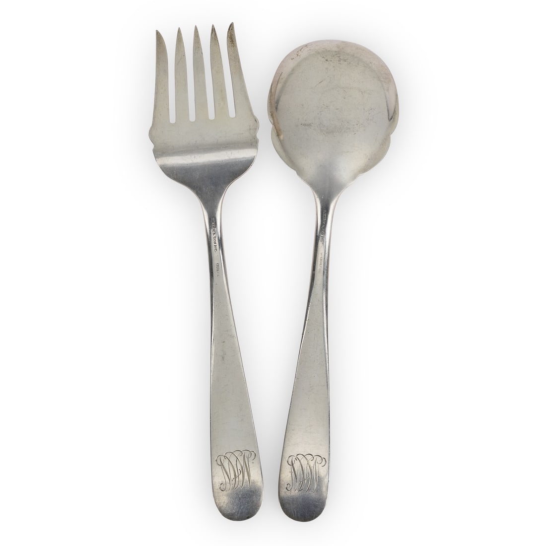Kirk Repousse Sterling Serving Fork and Spoon - 2