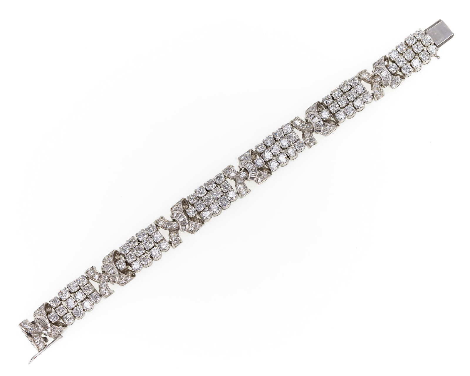Edwardian 17 + Carat Dodd & Son London Platinum & Diamond Bracelet - 2