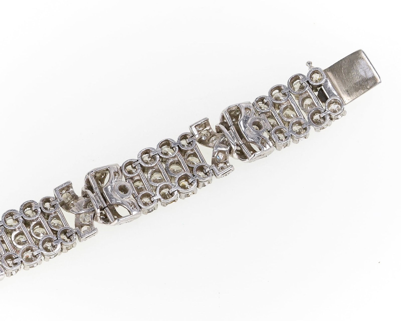 Edwardian 17 + Carat Dodd & Son London Platinum & Diamond Bracelet - 5