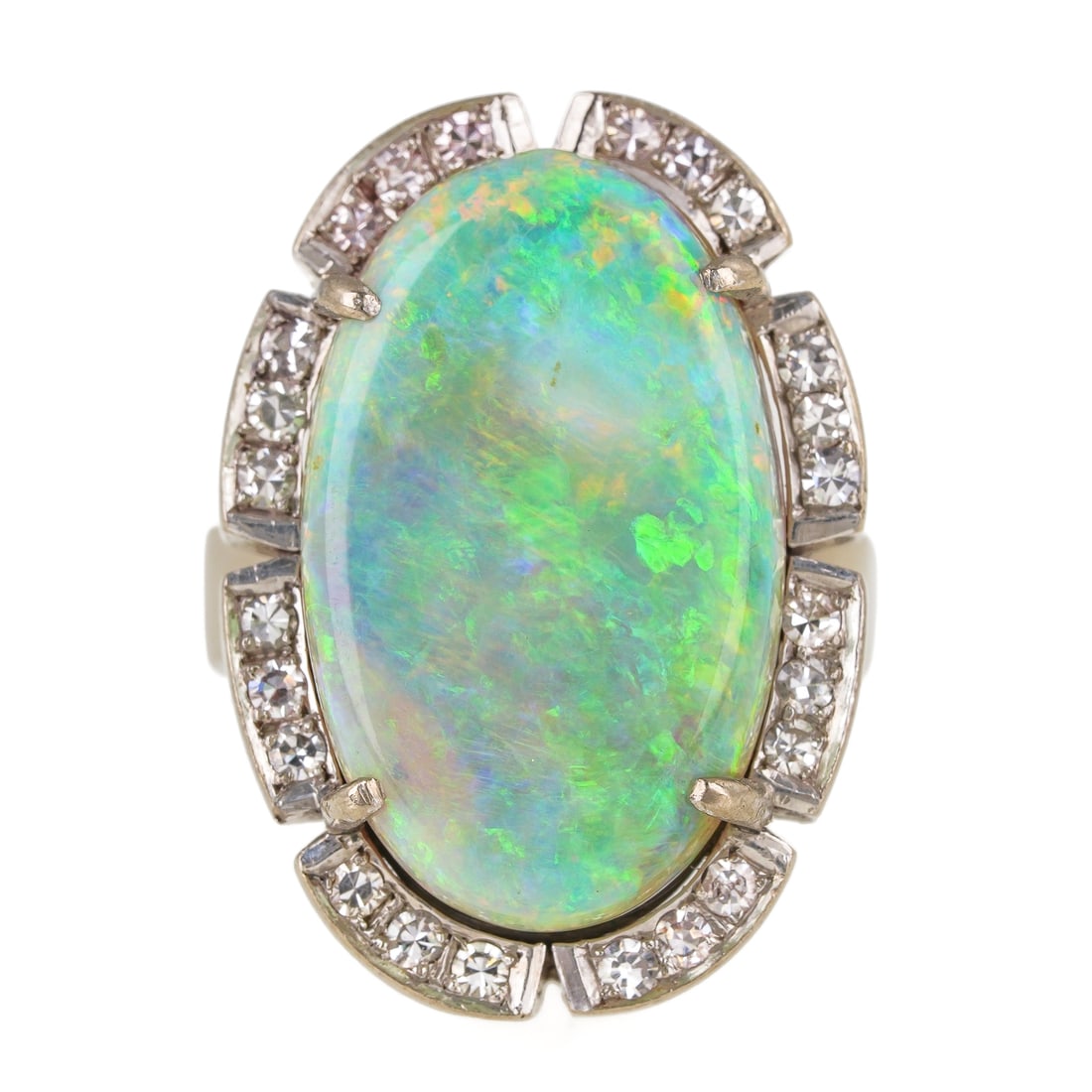 14k Australian Opal & Diamond Ring - 2