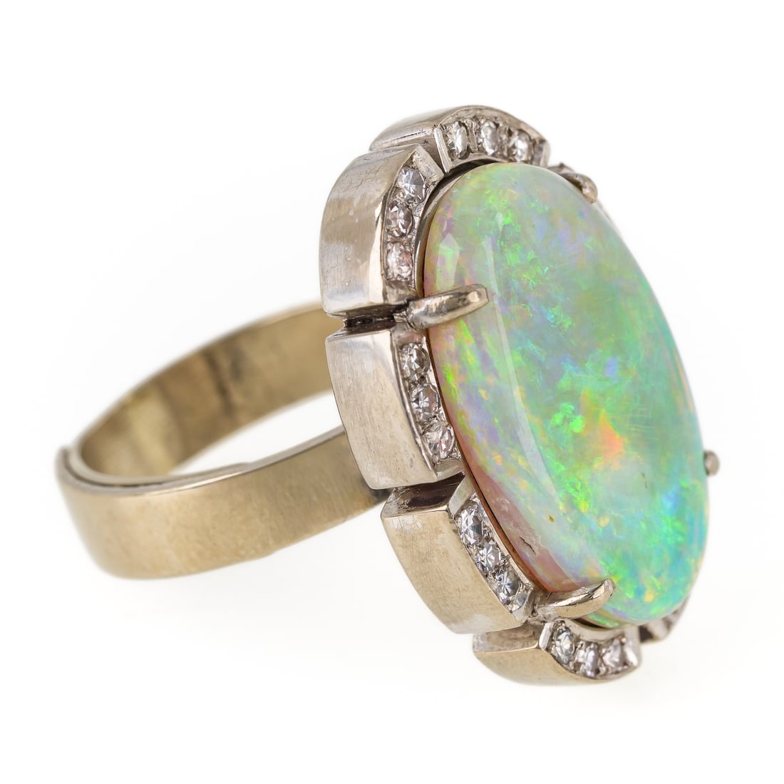 14k Australian Opal & Diamond Ring - 3