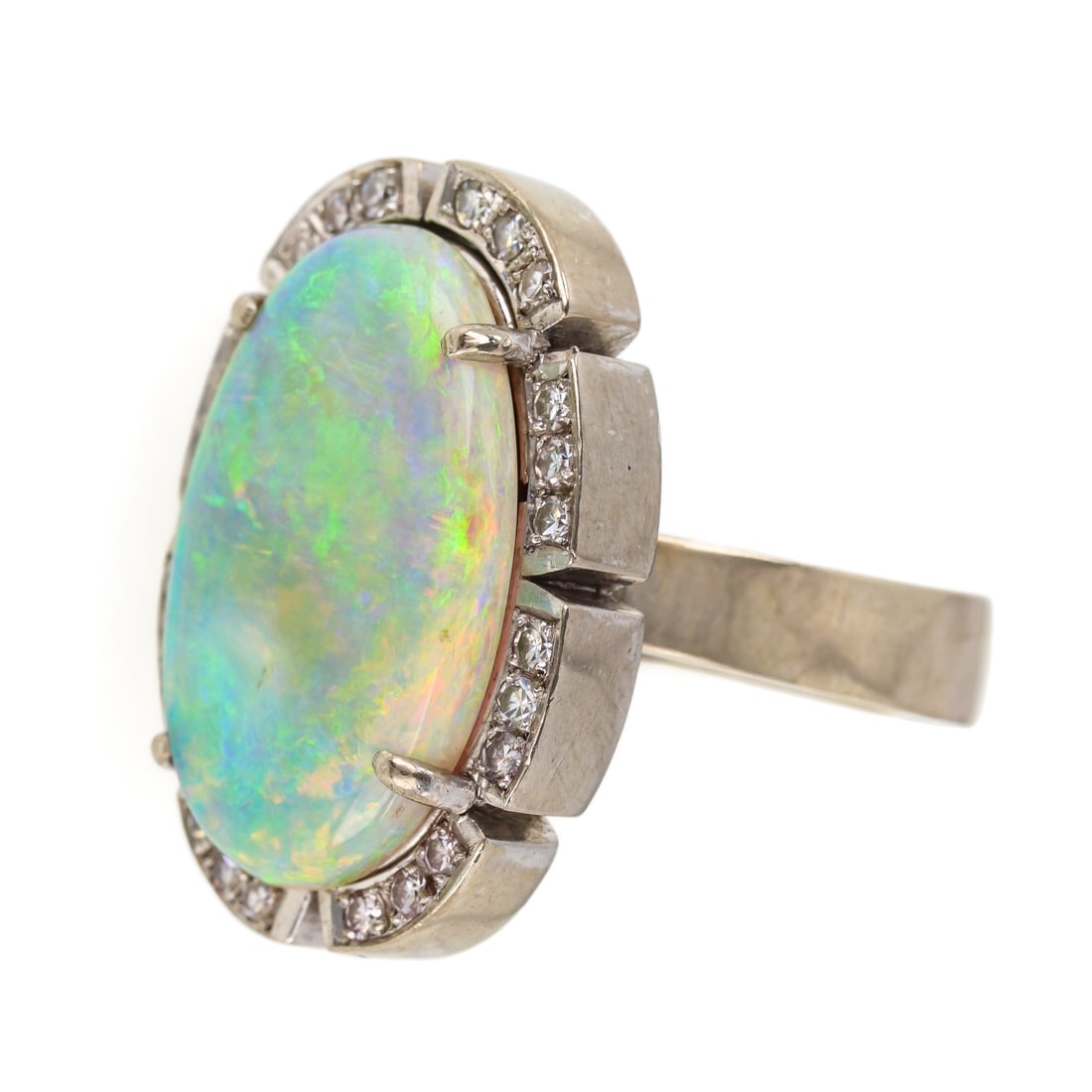 14k Australian Opal & Diamond Ring - 4