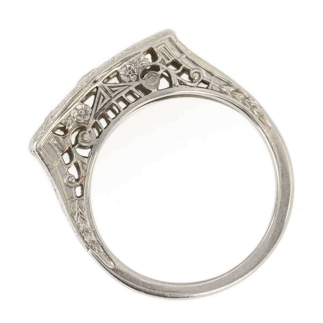 Art Deco 18k 3 Stone Diamond Ring - 5