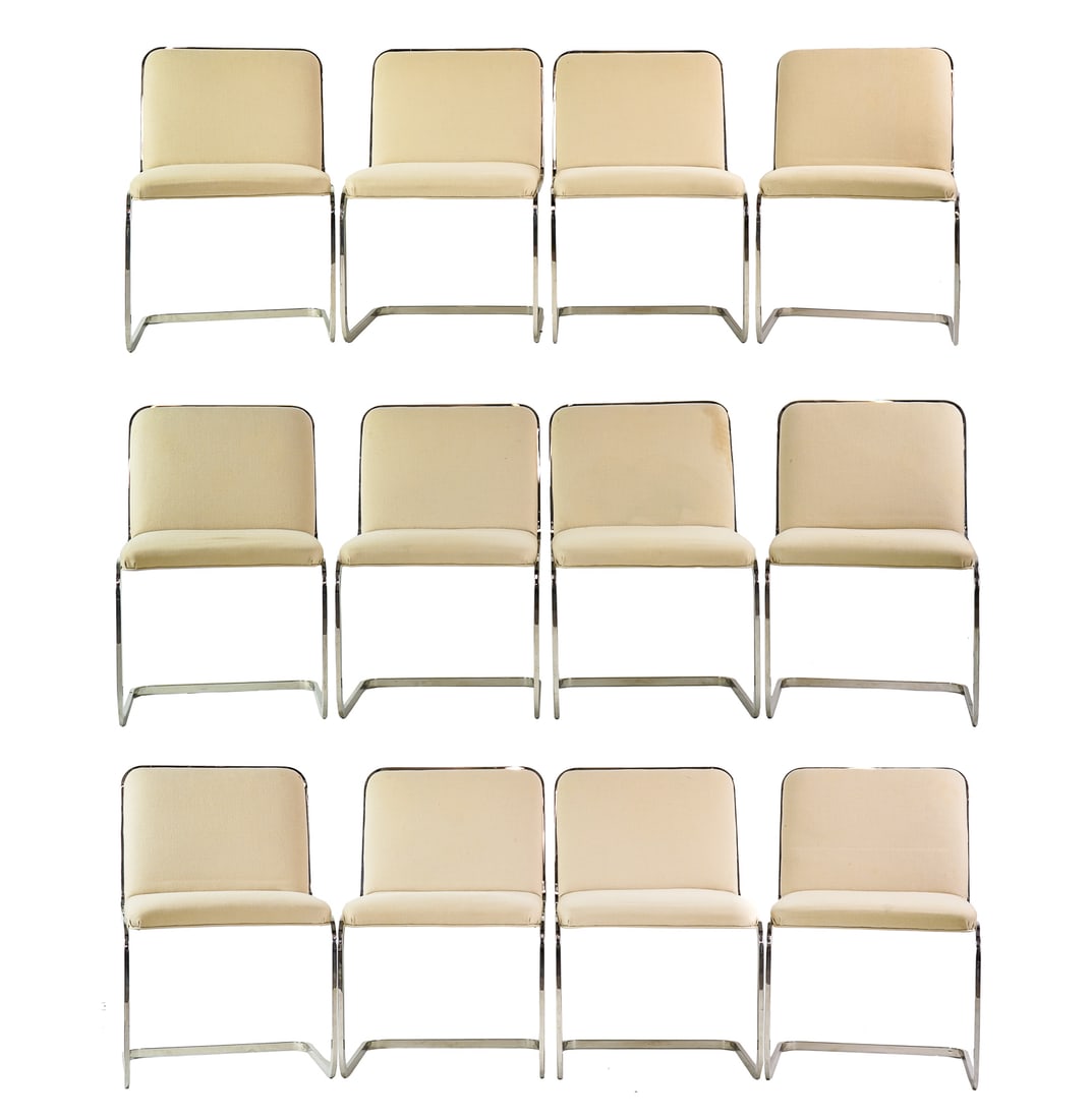 12 Brueton Industries DIning chairs: 12 Brueton Industries dining chairs in cream upholstery- 32 x 24 x 20" 18" to seat