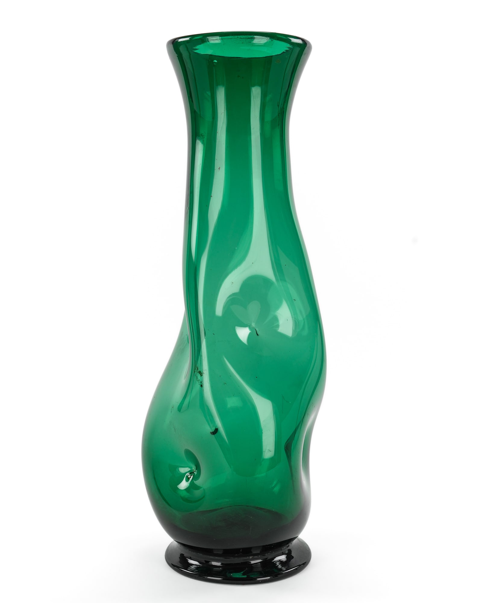 Large Blenko Emerald Dimpled Vase - 3