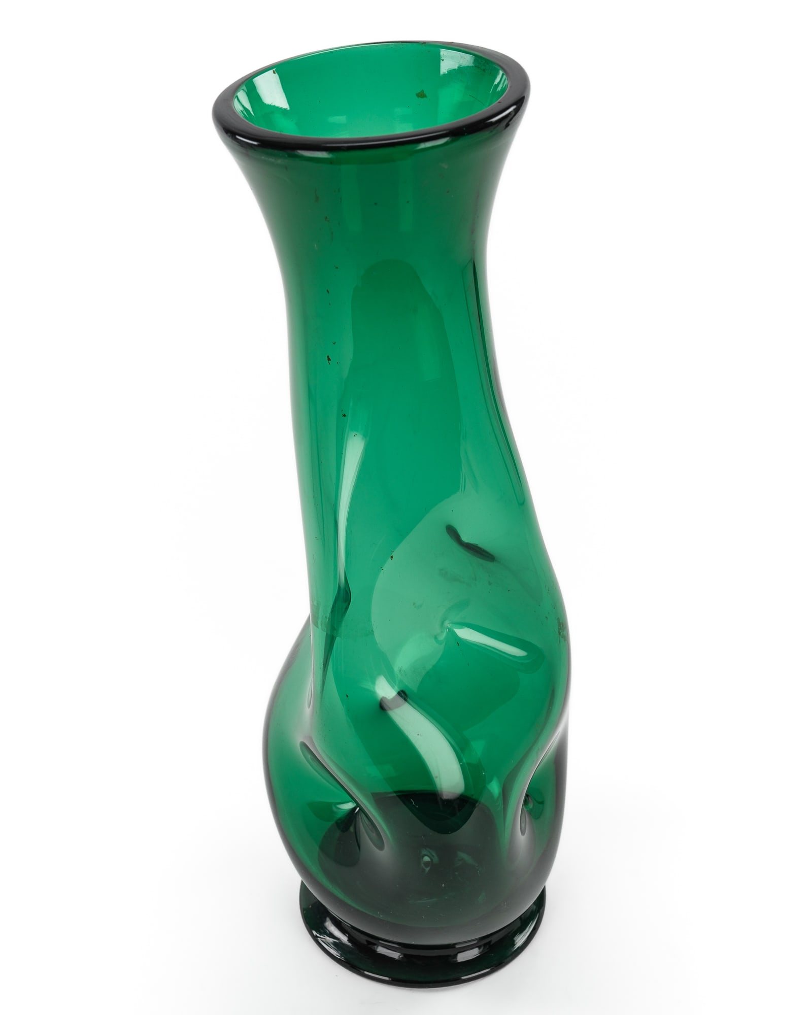 Large Blenko Emerald Dimpled Vase - 4