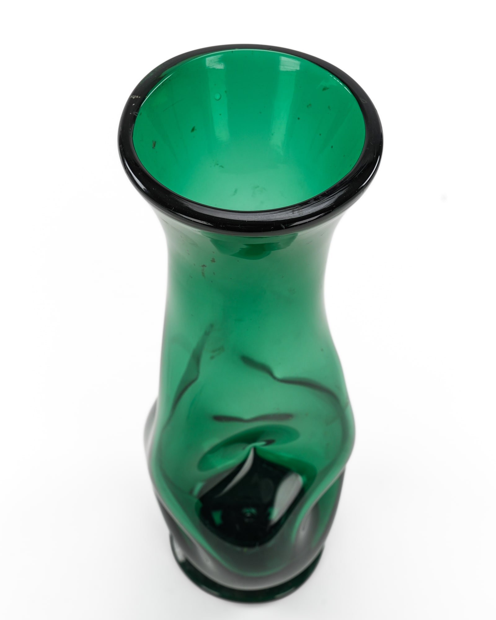 Large Blenko Emerald Dimpled Vase - 5