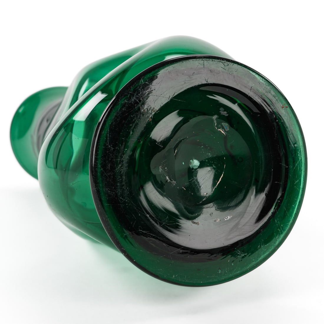 Large Blenko Emerald Dimpled Vase - 6