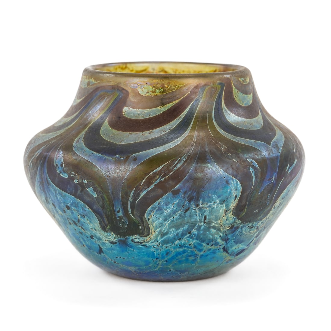 Loetz Style Pulled Feather Iridescent Vase - 2