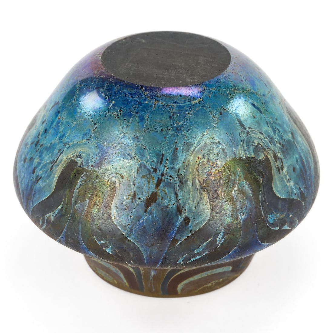 Loetz Style Pulled Feather Iridescent Vase - 6